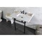 Kingston Brass 36 Carrara Marble Console Sink with Brass Legs, Marble WhiteMatte Black LMS36MBSQ0 - alternate 3